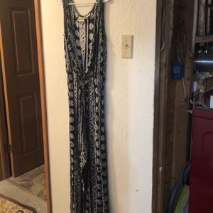 Kathy Lee Rayon Blk/White Jumpsuit